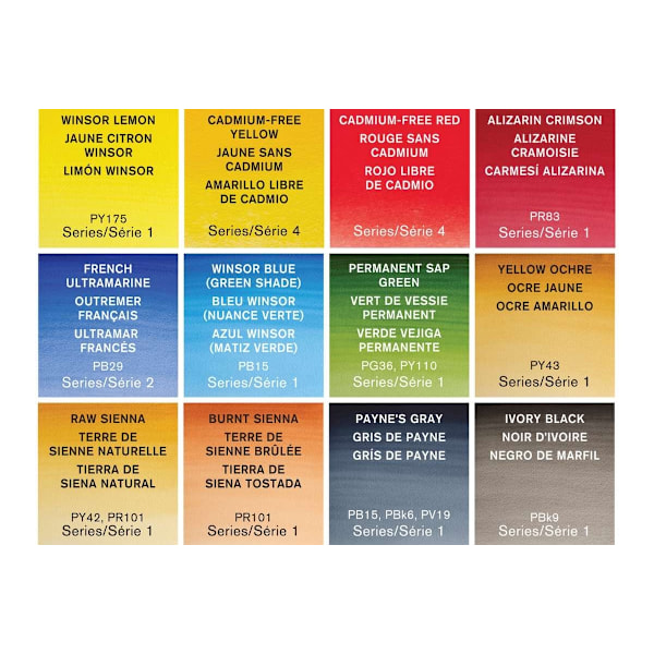 WINSOR Watercolour proff. 12x1/2 pans in box