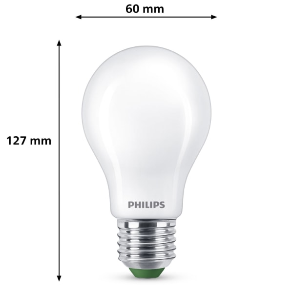 Philips LED E27 Normal 4W (60W) Frostad 840lm 2700K Energiklass