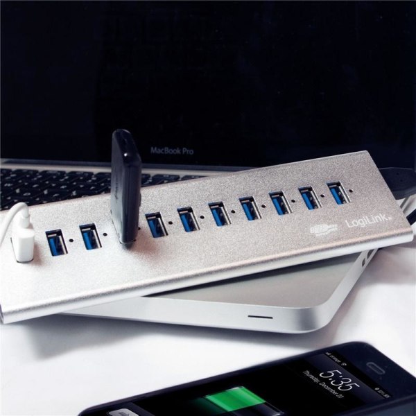 LogiLink USB 3.0-hub 10+1 fast charge (UA0229)