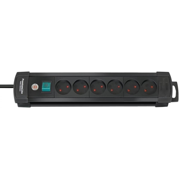 Brennenstuhl 6 way Extension Socket, 3m, Black