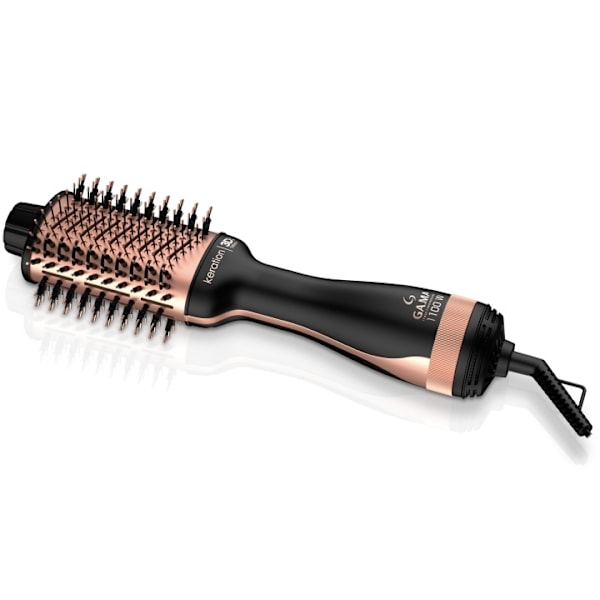 GA.MA Varmluftsborste Stylish Keration Line GH4001 Sort, Guld