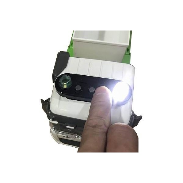 Roska-auto valolla ja äänellä 1:14, valkoinen/vihreä