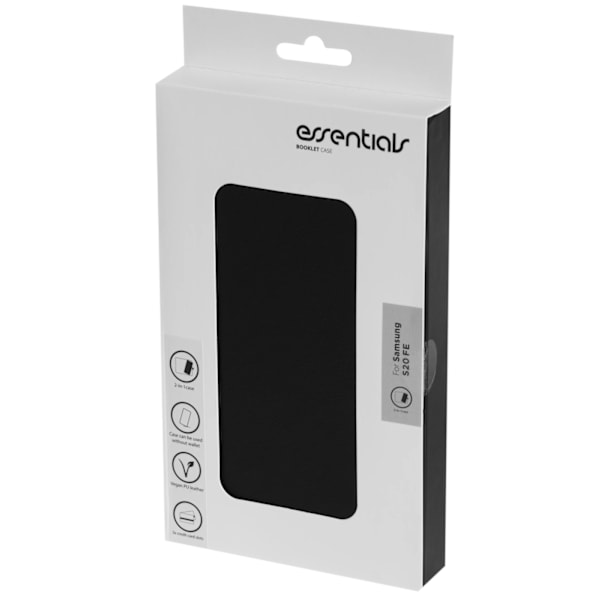 Essentials Samsung S20 FE PU wallet, detach, 3 cards, Black Svart