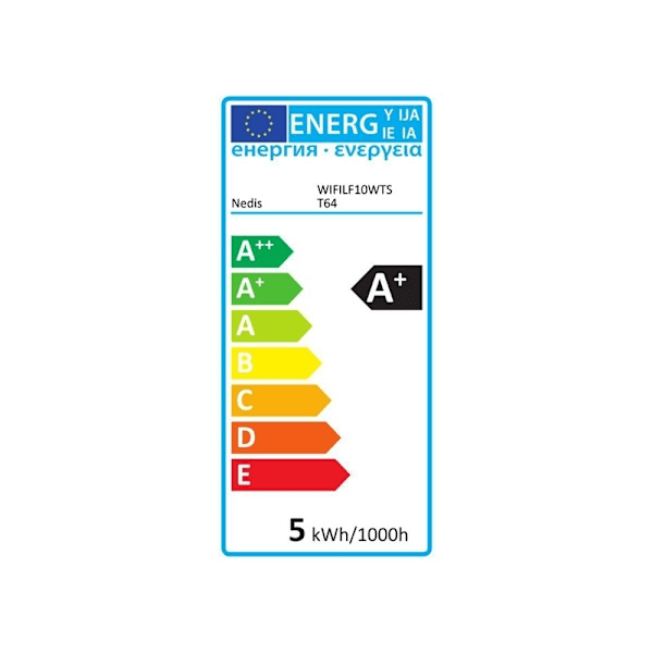 Nedis SmartLife LED Glødepære | Wi-Fi | E27 | 500 lm | 5 W | Varm Hvid | 2700 K | Glas | Android™ / IOS | ST64 | 1 stk