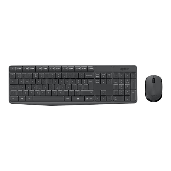 Logitech MK235 Näppäimistö RF Langaton QWERTY American International Harmaa