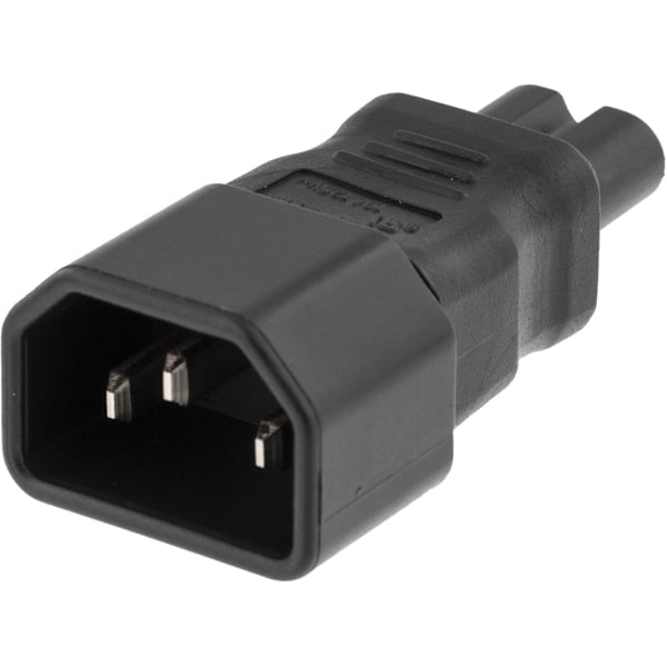 DELTACO Strømadapter, IEC 60320 C14 til IEC 60320 C7, 250V/2,5A, sort