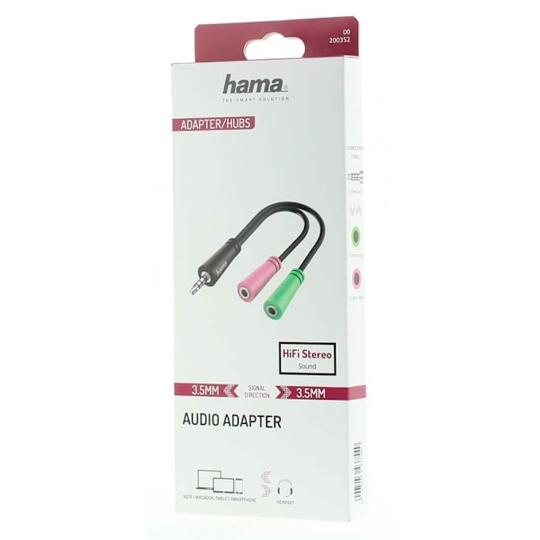 Hama Adapter Audio 3.5 Plug to 2x 3.5 Socket 0.15m