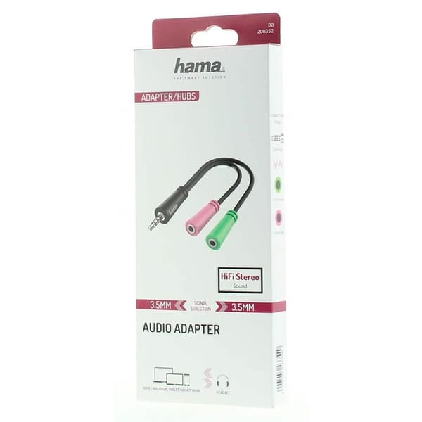 Hama Adapter Lyd 3.5 hun til 2x 3.5 han 0.15m