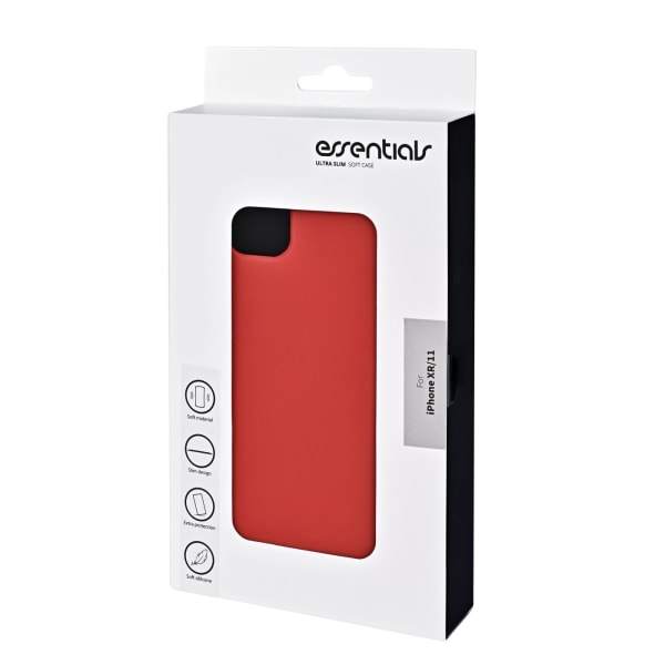 Essentials iPhone XR/11 silicone back cover, Red Röd