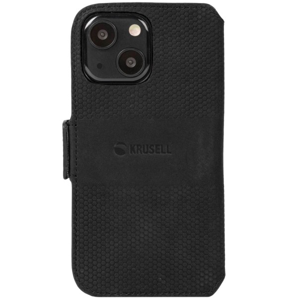 Krusell Leather Phone Wallet iPhone 13 Mini Svart Svart