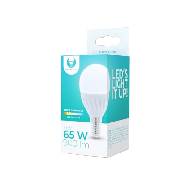 LED-lamppu E14, G45, 10W, 230V, 3000K, keraaminen, lämmin valkoinen