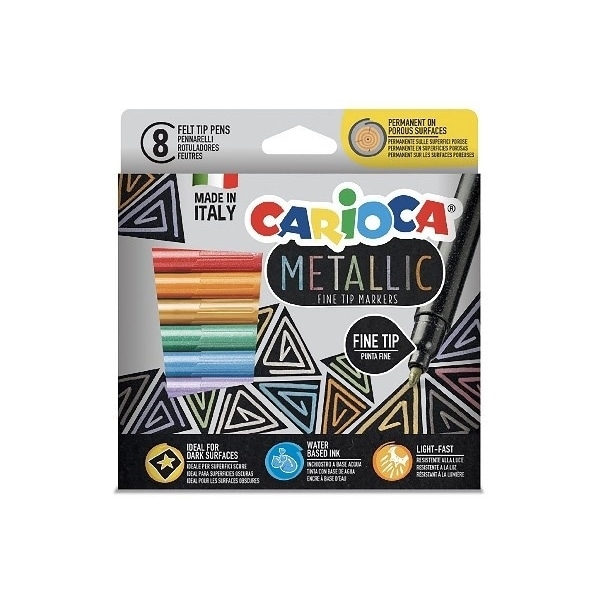 Carioca Metallic Fineliner 8st