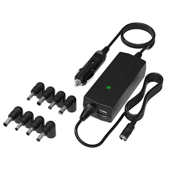 Universal laptopoplader til bil, 8 stik