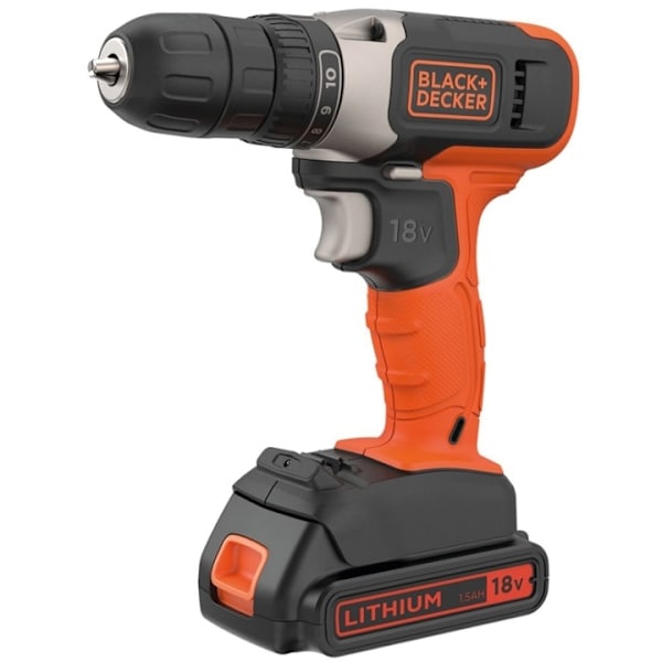 BLACK+DECKER Borr-/skruvdragare med 18V Lithium-ion 1,5AH