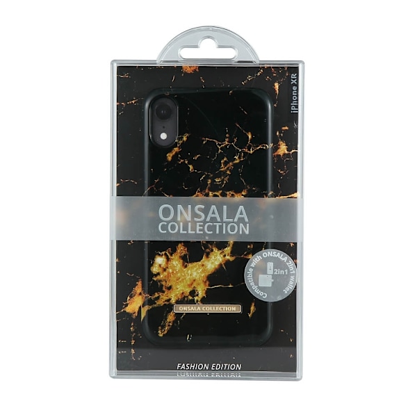 Onsala COLLECTION Mobil Cover Shine Goldmine Marble iPhone XR Svart