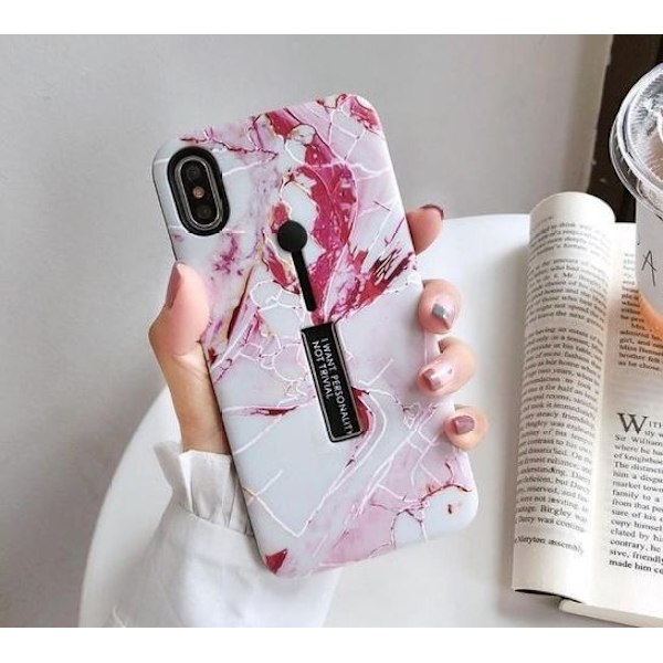 Muotikotelo sormipidikkeellä - iPhone 11 Pro Max, vaaleanpunainen Rosa