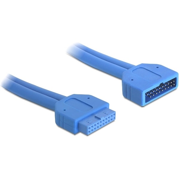 DeLOCK intern förlängskabel för USB 3.0. IDC20 ha - ho, 0,45m, blå (82943)