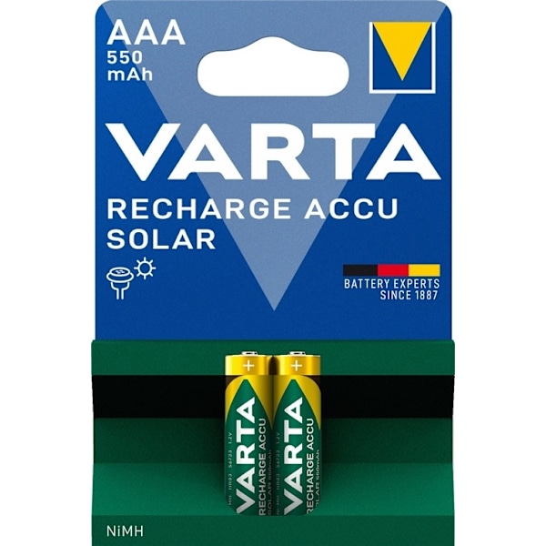Varta AAA (Micro)/HR03 (56733) laddningsbart batteri - 550 mAh, 2 st. blister Nickel-metallhydrid batteri (NiMH), 1,2 V