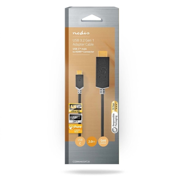 Nedis USB-C™ Adapter | USB 3.2 Gen 1 | USB-C™ Han | HDMI™ Stik |