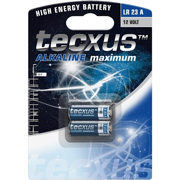 tecxus LR23, 2 stk. i blister batteri, 2 stk. i blister alkaline mangan batteri, 12 V