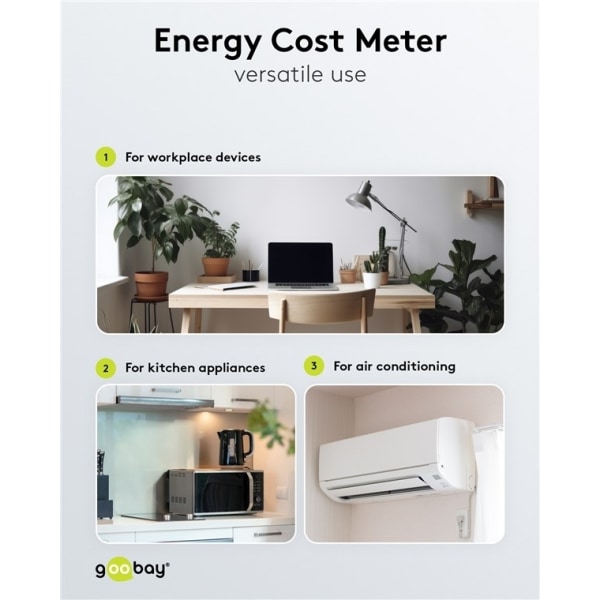 Goobay Digital energimätare Pro för mätning av energiförbrukning