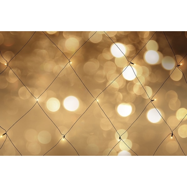 Net lyskæde, 120x150 cm, 45 LED, adapter, varm hvid