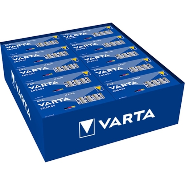 Varta LR03/AAA (Micro) (4103) batteri, 10 stk. box alkaline mangan batteri, 1,5 V