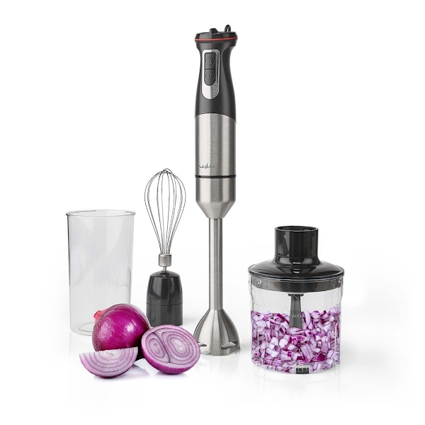 Nedis Hand Blender | 800 W | Hastighedsindstillinger: Variabel hastighedskontrol | Chopper | Aluminium / Sort