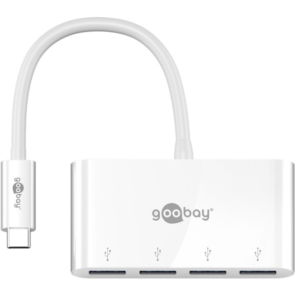 Goobay 4-vägs USB-C™-multiportadapter samtidig anslutning av 4x USB-A 3.0-uttag till USB-C™-kontakt