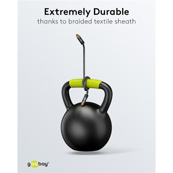 Goobay TOSLINK-kabel, 10 m, Sharkskin Grey Toslink-kontakt > Toslink-kontakt