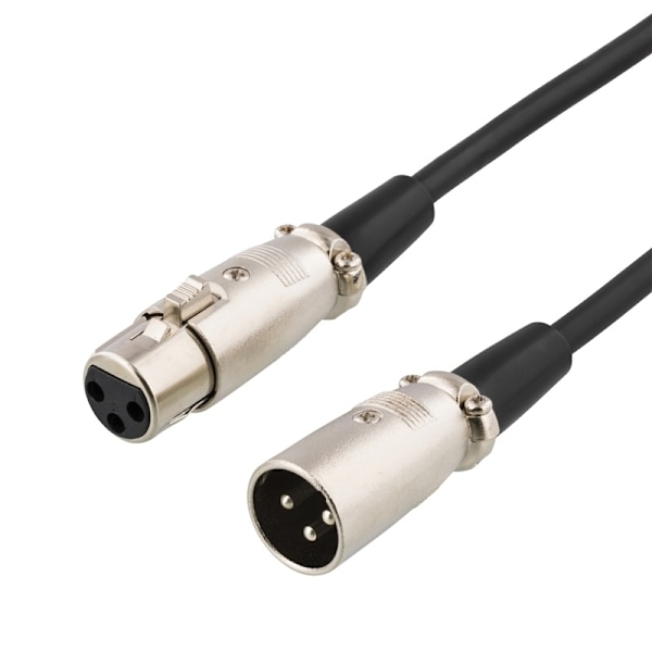 DELTACO XLR-ljudkabel, 3-pin ha - 3-pin ho, 1m, svart (XLR-1010)