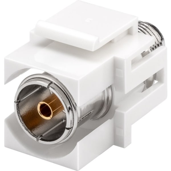 Goobay Keystone-modul, SAT/antenn, slätt infälld montering IEC / koaxialt uttag > F uttag 90 °