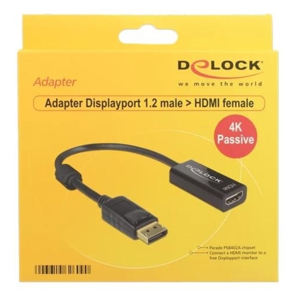 DeLOCK Adapter Displayport 1.2 male to HDMI female, 4K, passive