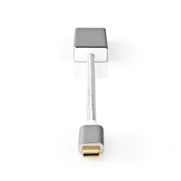 Nedis USB-C™ Adapter | USB 3.2 Gen 1 | USB-C™ Hane | Mini DisplayPort Hona | 0.20 m | Rund | Guldplaterad | Flätad / Nylon | Silver | Kartong med täck