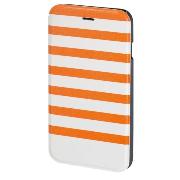 HAMA Mobil Wallet DesignLine iPhone 6/6S Stripe Orange/Hvid Vit
