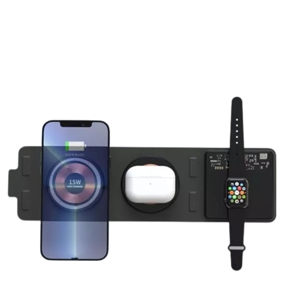 Magnetisk trådlös laddare 3-i-1 för iPhone 12/13/14/15, iWatch, Airpods