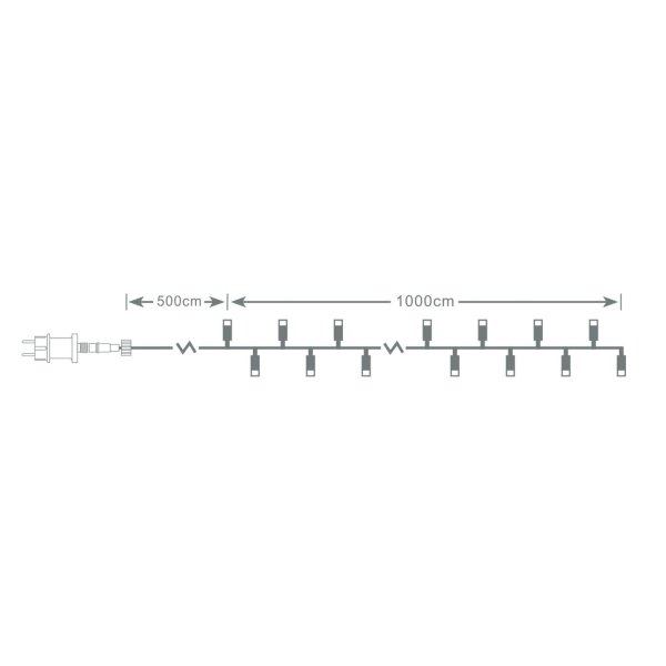 NORDIC HOME LED-valosarja, 10m, IP44, valkoinen