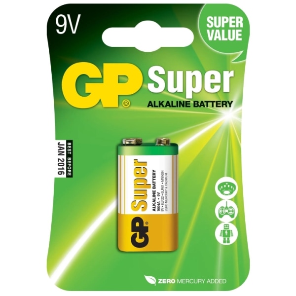 GP Super Alkaline 9V 1 pakke (B)