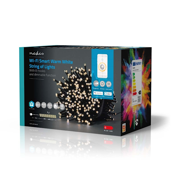 Nedis SmartLife Julbelysning | Sträng | Wi-Fi | Varm Vit | 400 LED's | 20.0 m | Android™ / IOS