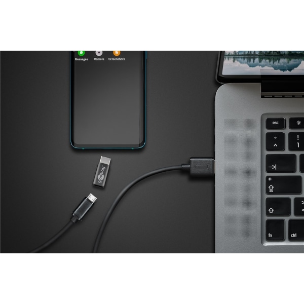 Goobay Adapter USB-C™ - USB 2.0 Micro-B, harmaa USB-C™-liitin > U