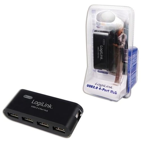 LogiLink USB 2.0-hub 4-port Svart