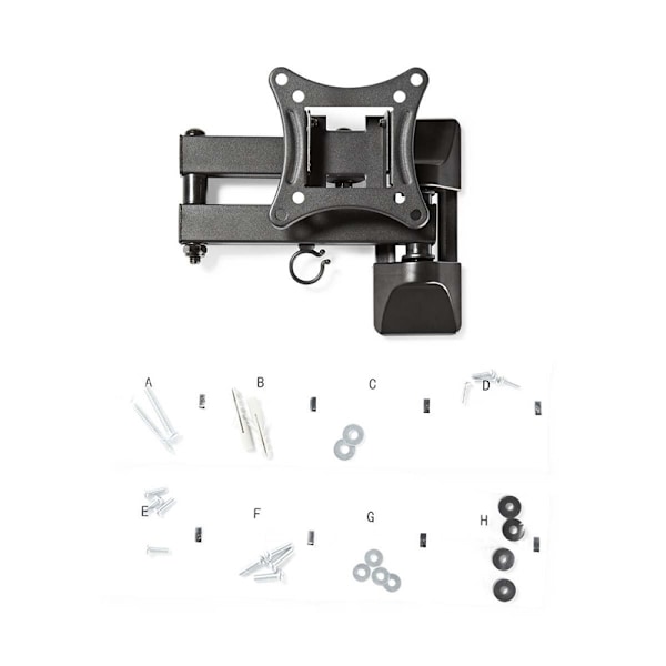 Nedis Tilt och vridbart TV väggfäste | 13 - 27 " | Maximal skärmvikt som stöds: 15 kg | Går att tilta | Roterbar | Minsta väggdistans: 60 mm | Maximal