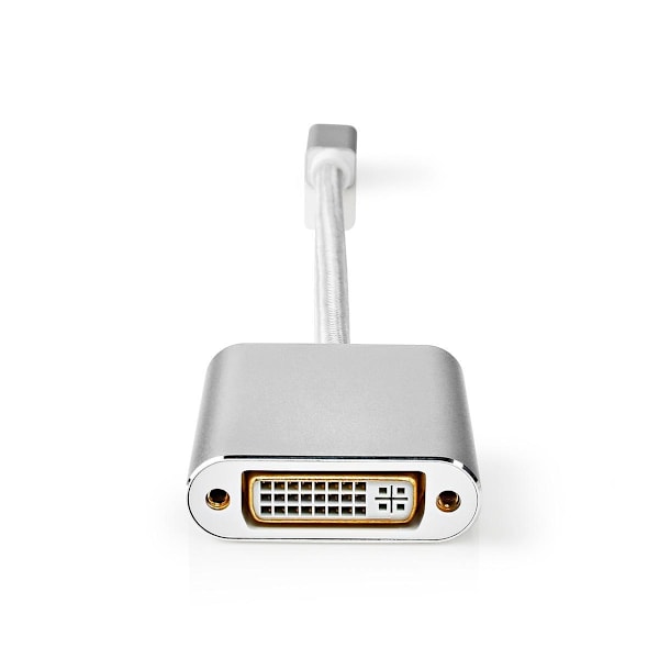 Nedis Mini DisplayPort kaapeli | DisplayPort 1.2 | Mini DisplayPort Uros | DVI-D 24+1-Pin Naaras | 21.6 Gbps | Kullattu | 0.20 m | Pyöreä | Punottu |