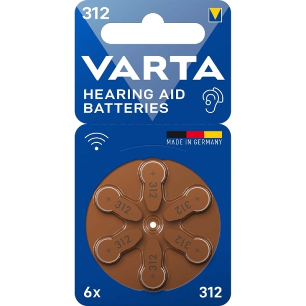 Varta Zink-Air Battery PR41 Typ 312 | 1.45 V DC | 6-Blister | Hö