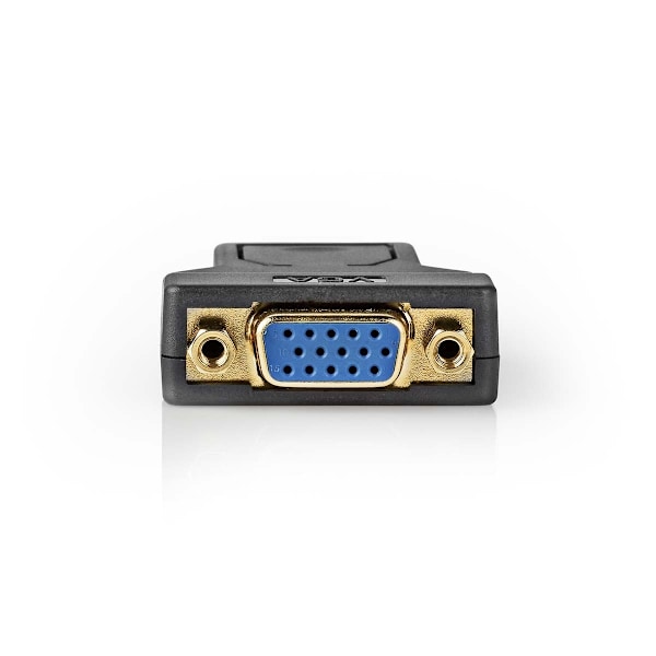 Nedis DisplayPort adapter | DisplayPort Han | VGA Hun | 1080p | Guldplateret | Lige | Runde | ABS | Antracit | Box