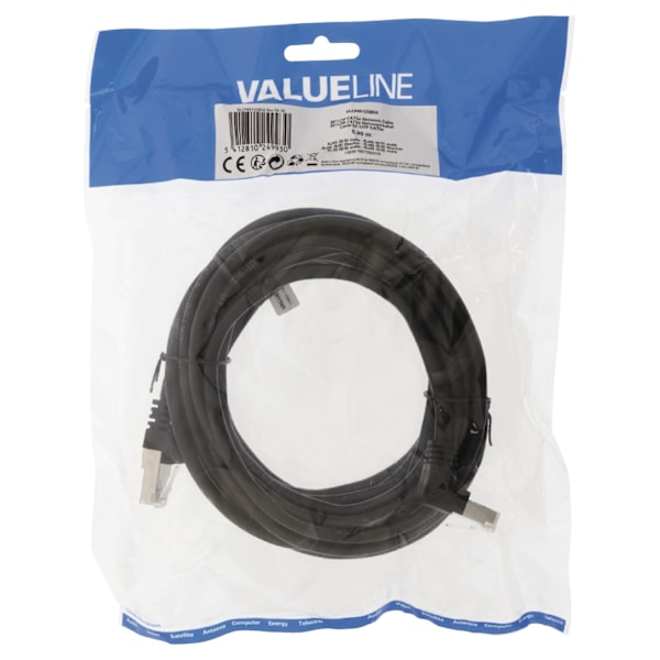 Valueline CAT5e SF / UTP Verkkokaapeli RJ45 (8P8C) Uros - RJ45 (8P8C) Uros 5.00 m Musta