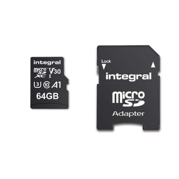 INTEGRAL 64 GB nopea microSDHC/XC V30 UHS-I U3 -muistikortti