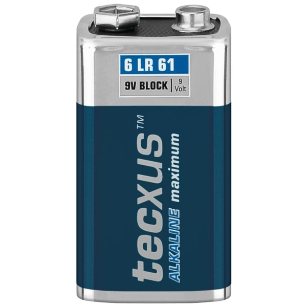 tecxus 6LR61/6LP3146/9 V Block batteri, 1 st. blister alkaliskt