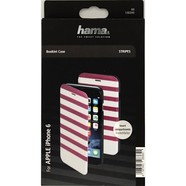 Hama Mobilfodral Stripe Rosa/Vit - iPhone 6/6S Vit