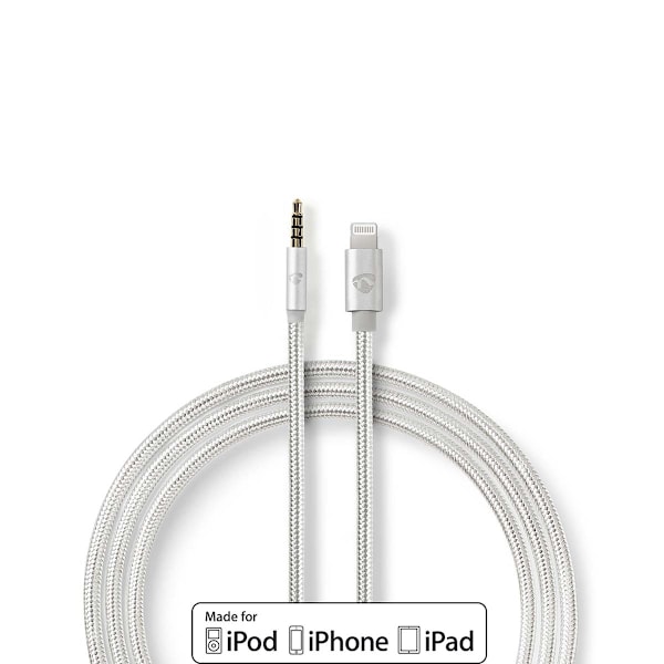 Nedis Lightning Sovitin | Apple Lightning 8-Pin | 3.5 mm uros | Kullattu | 1.00 m | Pyöreä | Nailon
